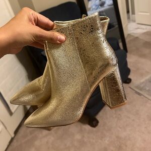 Gold Ankle Boots - Veronica Bootie